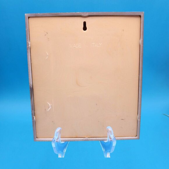 Vintage Flemish Floral Still Life Mini Art Print Italy Gilt-Look Frame 1950s - Picture 8 of 9